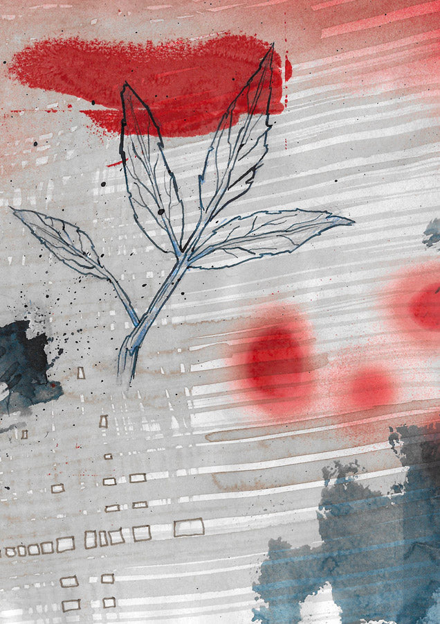 Blatt mit Rot